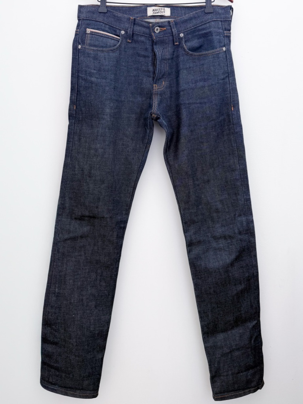 Naked & Famous Dirty Fade Selvedge Denim Jeans Size 33 Slim Tapered Raw Indigo